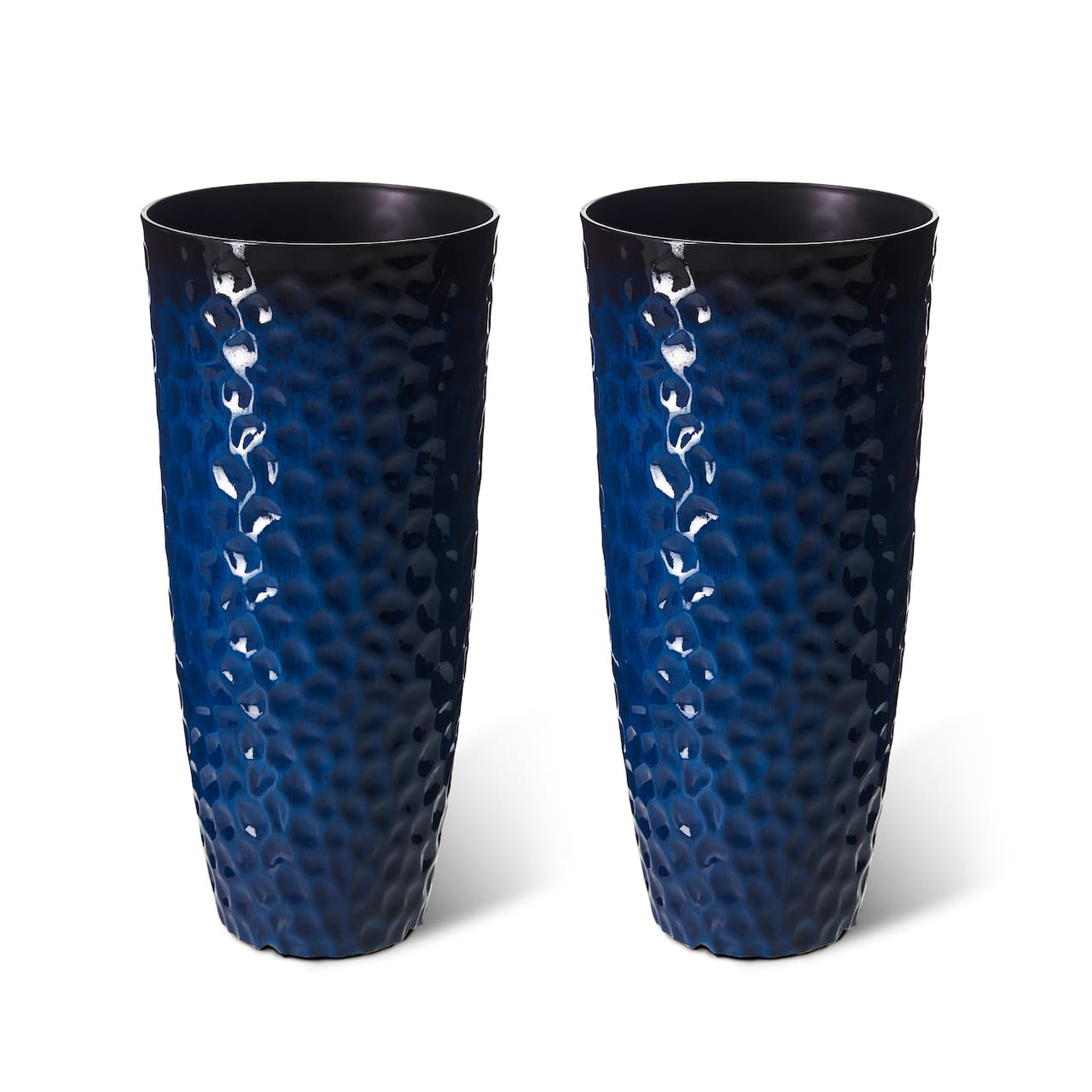 Glitzhome® 31" Eco-Friendly Honeycomb Textured Tall Plastic Planters, 2ct.
